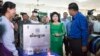 Hun Sen, Prime Minister of Cambodia, and his wife Bun Rany Hun Sen vote at Takmao Commune Council, Kandal province, Cambodia, June 4, 2017. (Khan Sokummono/VOA Khmer)