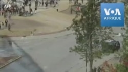 Manifestation au Chili: des policiers anti-émeute touchés par un cocktail molotov
